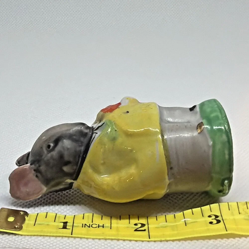 Vintage Made In Occupied Japan Mouse Pepper Shaker Only Ceramic Yellow Raincoat